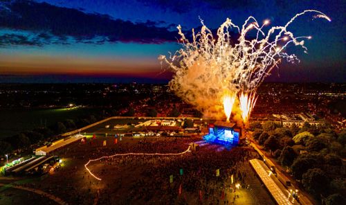 Drone shot of Fireworks display