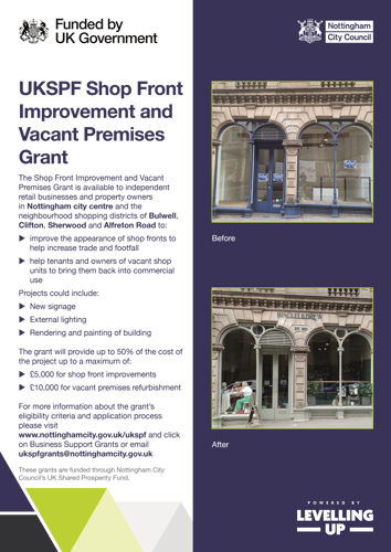 Shop Front Improvement and Vacant Premises Grant